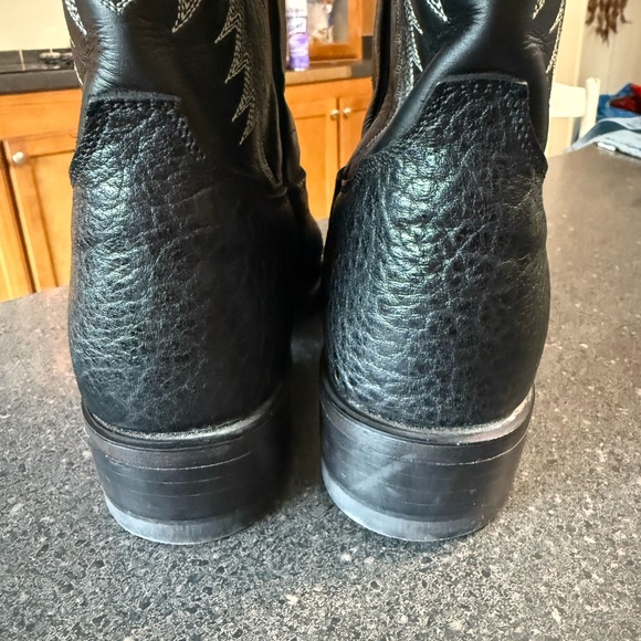 Tony Lama Cowboy Collection Black Bullhide Leather western cowboy boots 9D Mens - Picture 7 of 7
